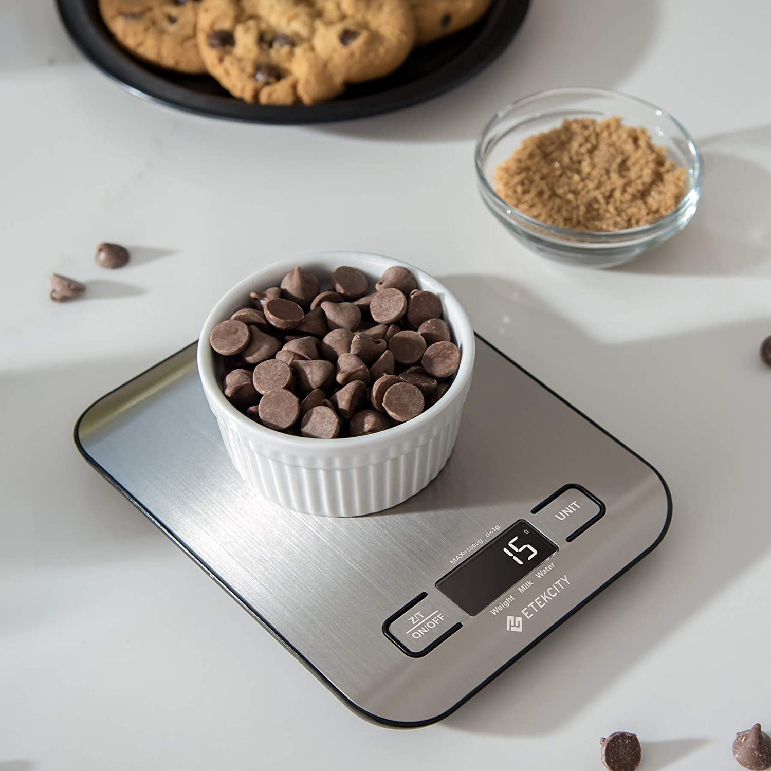 Food Scale, Digital Kitchen Scale, 304 Stainless Steel, Weight in Grams and Ounces for Baking, Cooking, and Meal Prep, LCD Display, Medium