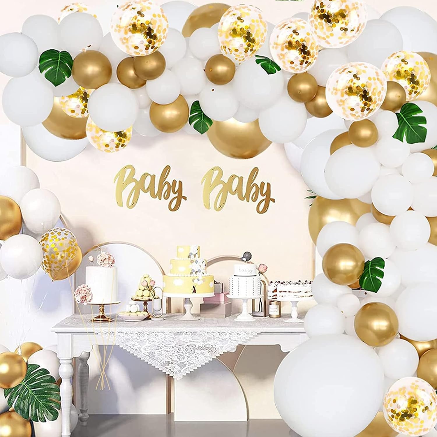 129Pcs White Balloons Different Sizes 18 12 10 5 Inch for Garland Arch,Party Latex Balloons for Birthday Party Wedding Anniversary Baby Shower Party Decoration