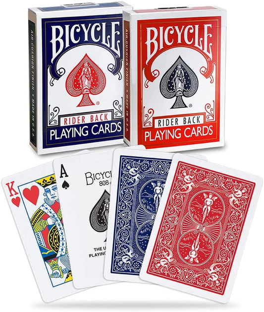 Rider Back Playing Cards, Standard Index, Poker Cards, Premium Playing Cards, Red & Blue, 2 Count (Pack of 1)