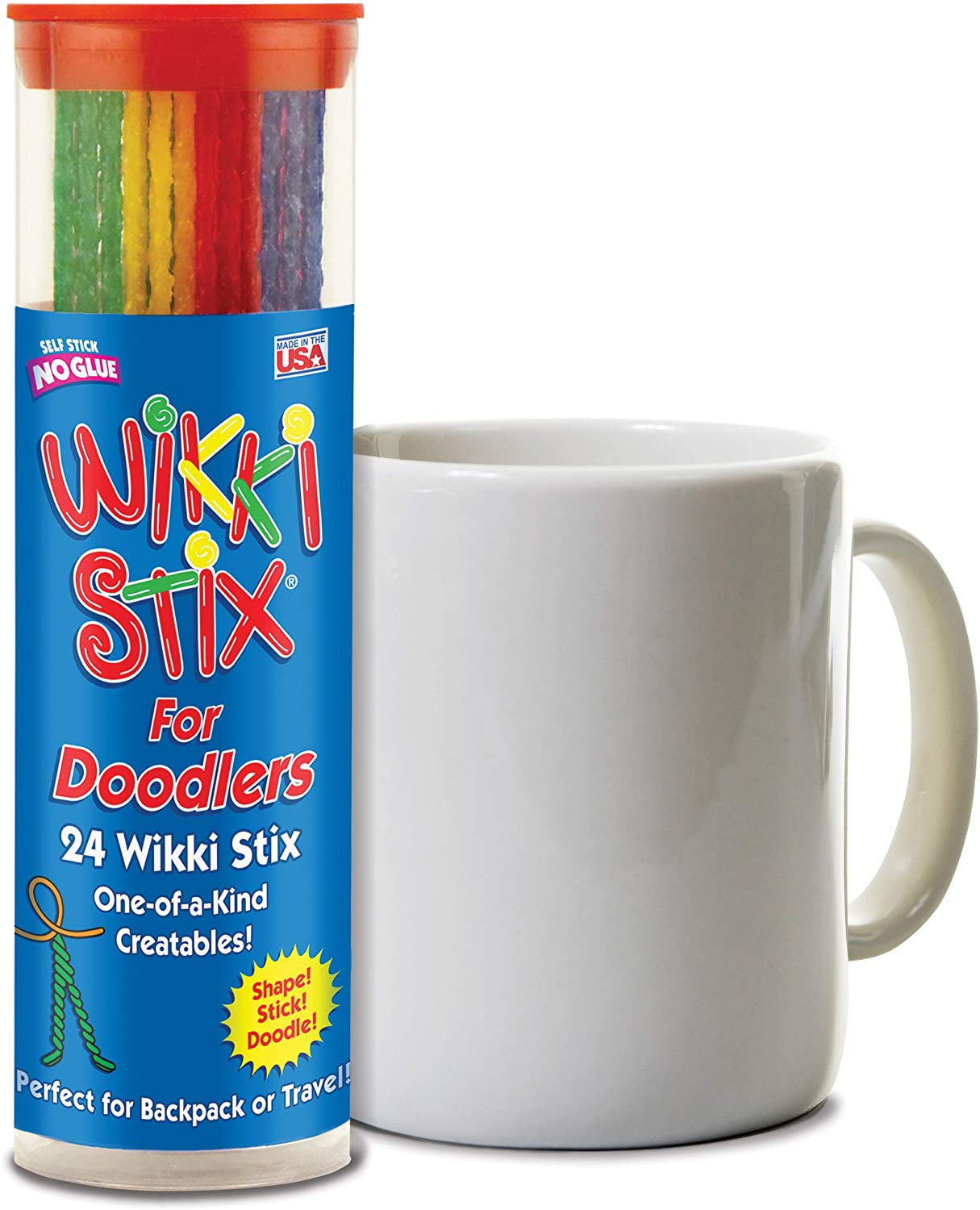 for Doodlers - Kid'S Travel Essential: Portable Creativity On-The-Go! Pack of 24  in Neon and Primary Colors. Made in USA ! 3 & Up.