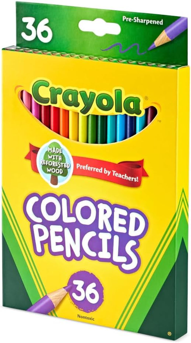 Colored Pencils (36Ct), Kids Pencils Set, Art Supplies, Great for Coloring Books, Classroom Pencils, School Supplies, 3+