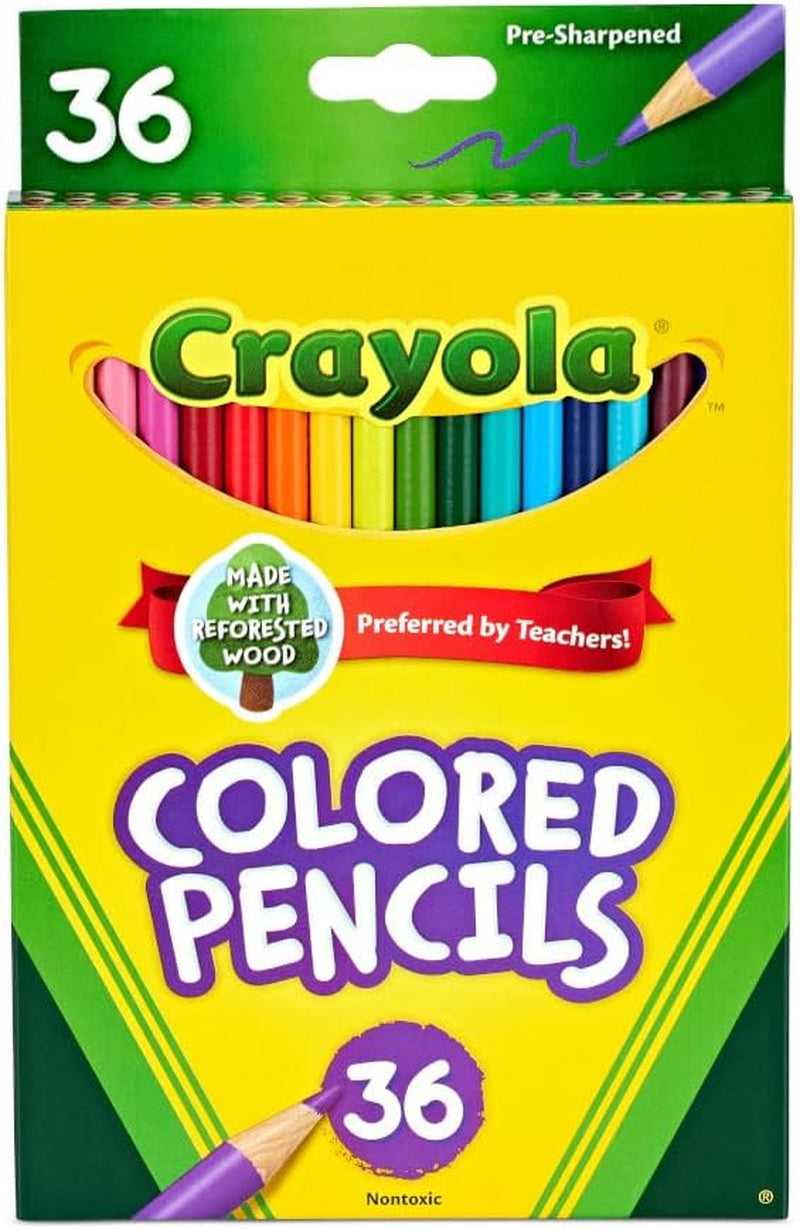 Colored Pencils (36Ct), Kids Pencils Set, Art Supplies, Great for Coloring Books, Classroom Pencils, School Supplies, 3+