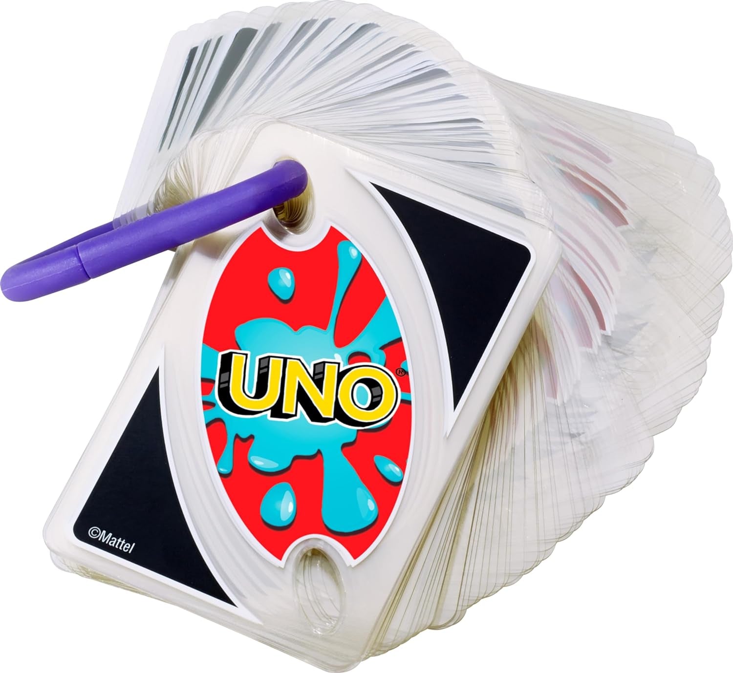 ​UNO Splash Card Game for Outdoor Camping, Travel and Family Night with Water-Resistent Plastic Cards