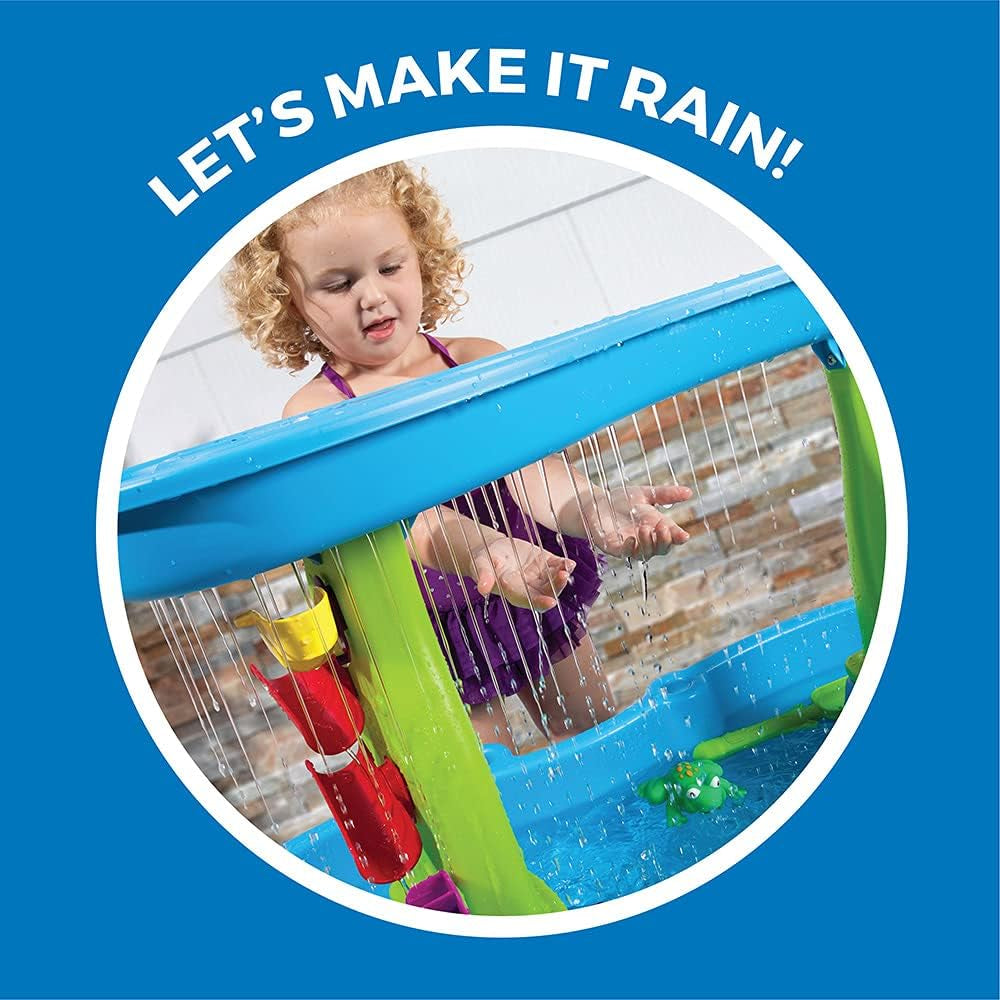 Rain Showers Splash Pond Toddler Water Table, Kids Water and Sand Activity Sensory Playset, Summer Outdoor Toys, 13 Piece Toy Accessories, for Toddles 1.5+ Years Old