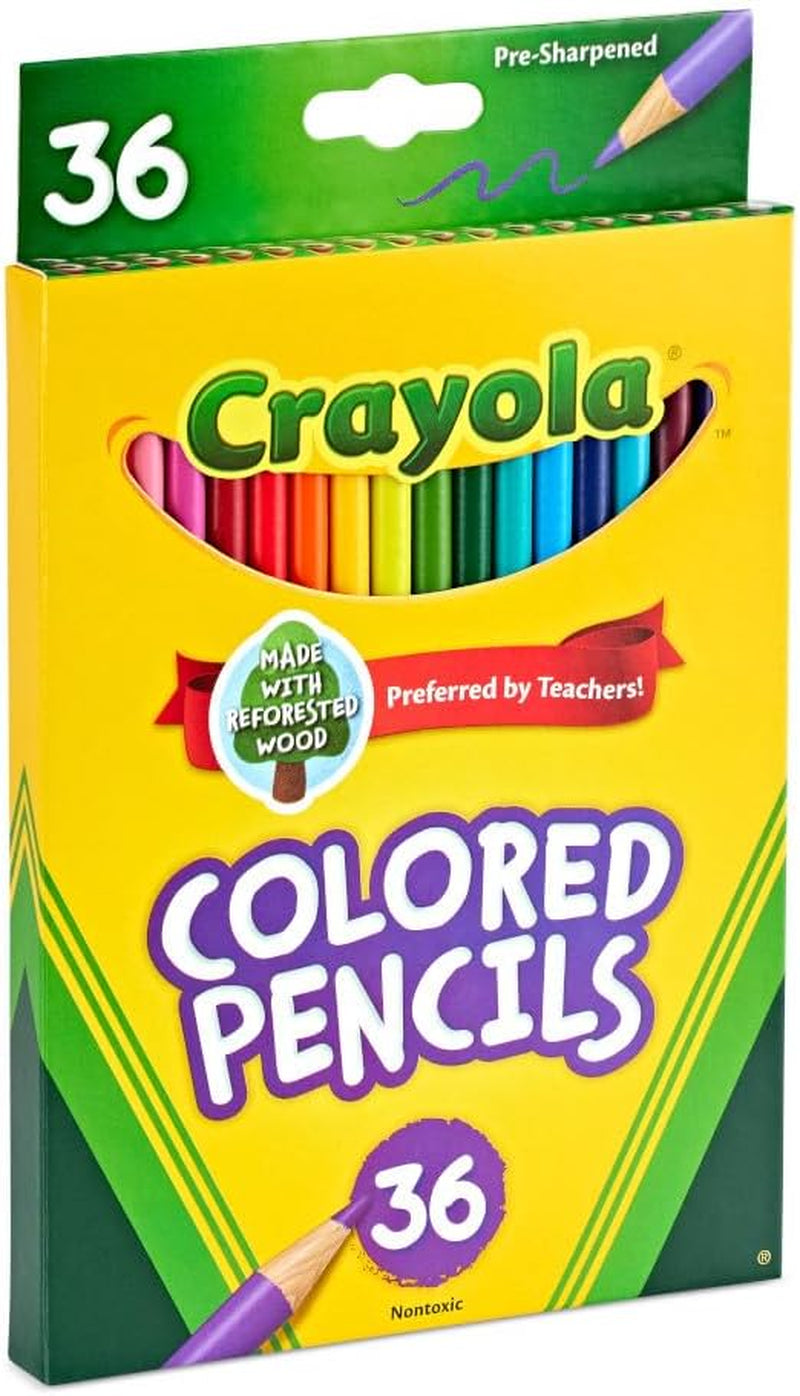 Colored Pencils (36Ct), Kids Pencils Set, Art Supplies, Great for Coloring Books, Classroom Pencils, School Supplies, 3+