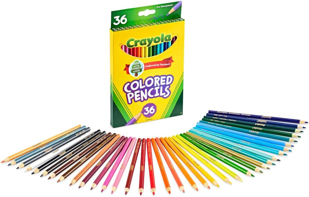 Colored Pencils (36Ct), Kids Pencils Set, Art Supplies, Great for Coloring Books, Classroom Pencils, School Supplies, 3+