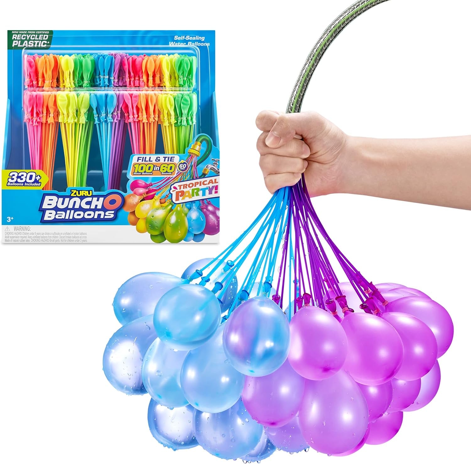 Original  Tropical Party 330+ Rapid-Filling Self-Sealing Water Balloons (Amazon Exclusive 10 Pack) by  Water Balloon for the Whole Family, Kids, Teens and Adults