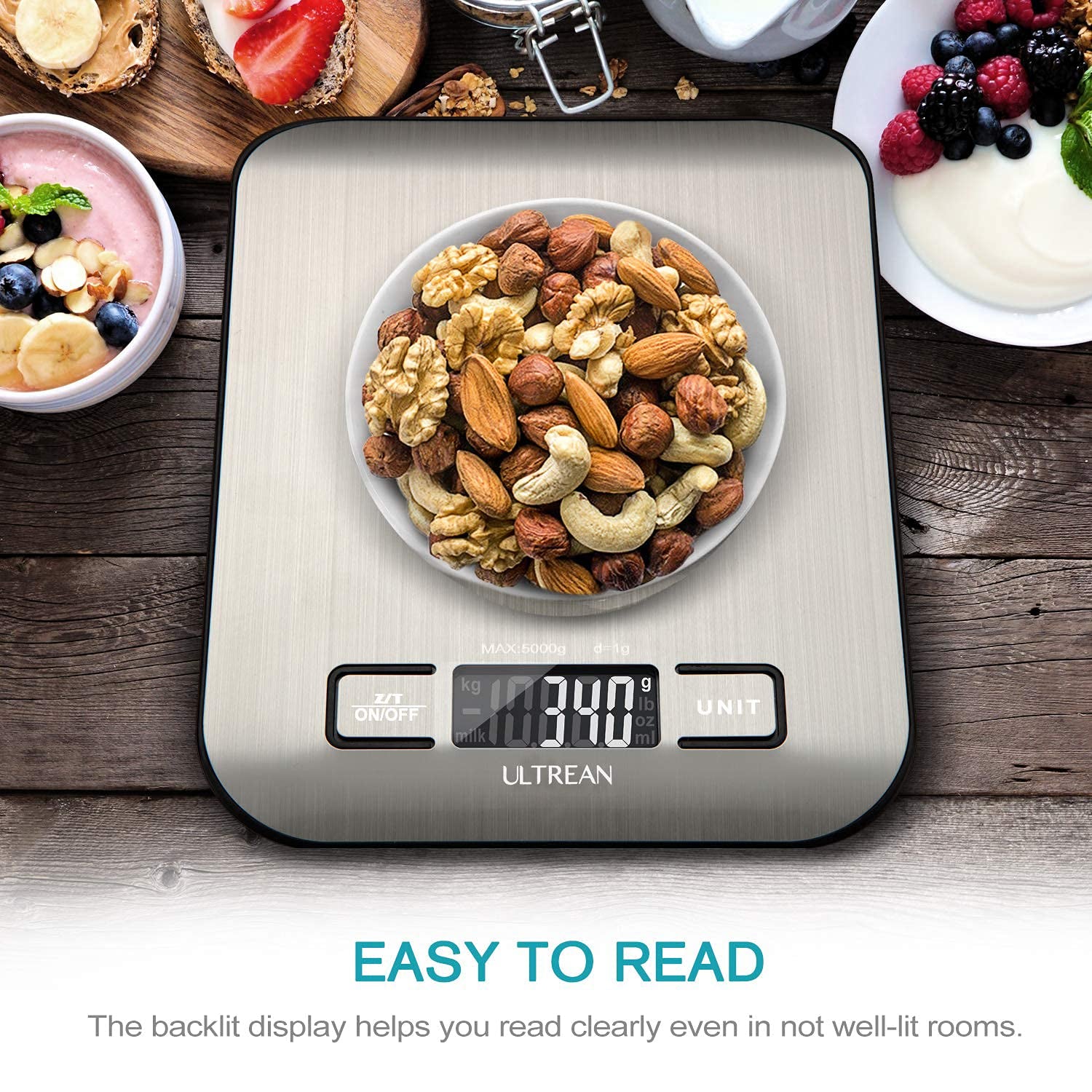 Food Scale, Digital Kitchen Scale Weight Grams and Ounces for Baking Cooking and Meal Prep, 6 Units with Tare Function, 11Lb (Batteries Included)