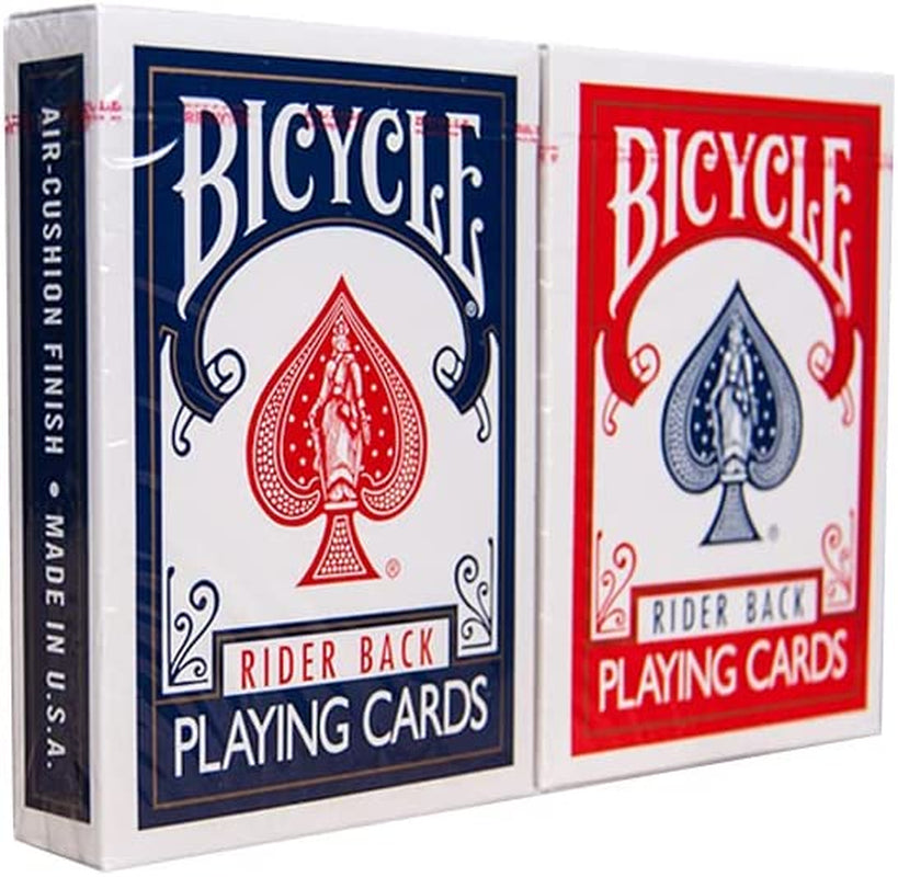 Rider Back Playing Cards, Standard Index, Poker Cards, Premium Playing Cards, Red & Blue, 2 Count (Pack of 1)