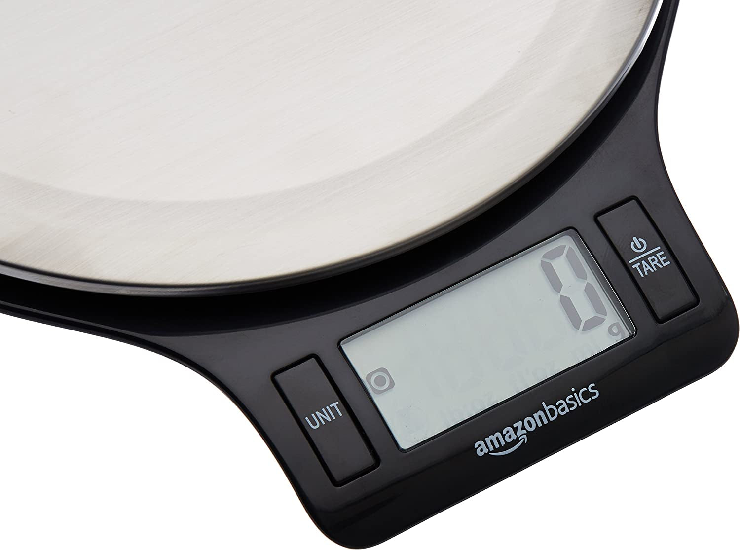 Digital Kitchen Scale with LCD Display, Batteries Included, Weighs up to 11 Pounds, Black and Stainless Steel